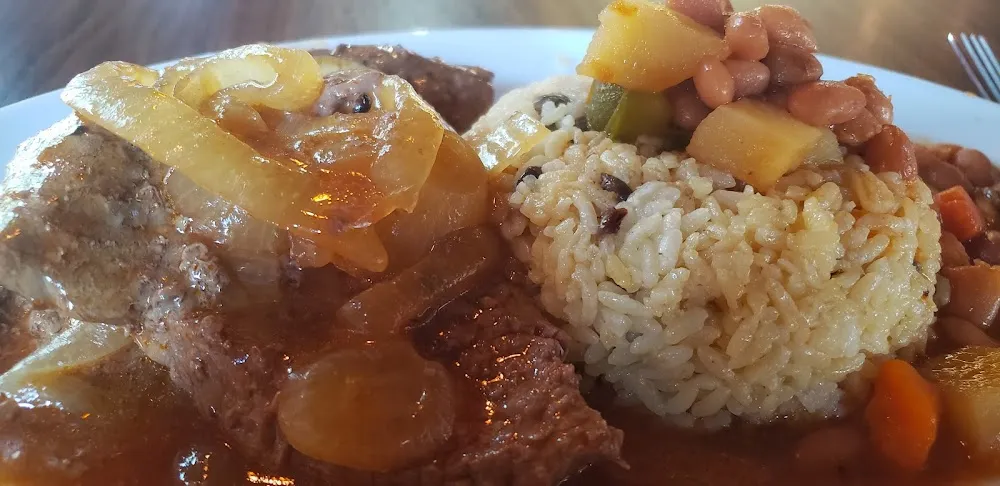 Stewed Cube Steak Rice and Beans